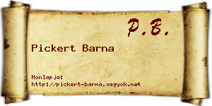 Pickert Barna névjegykártya
